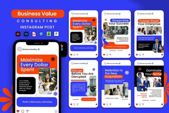 Business Consulting Social Media Post Graphics