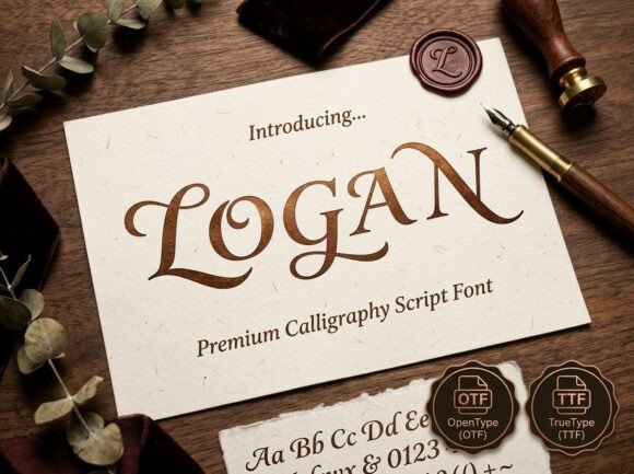 Logan Font PNG with transparent background - Preview 1