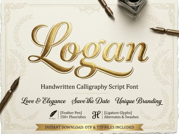 Logan Font PNG with transparent background - Preview 2