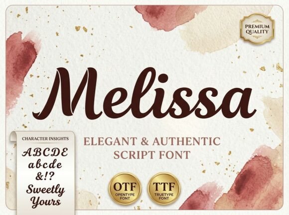 Melissa Font PNG with transparent background - Preview 2