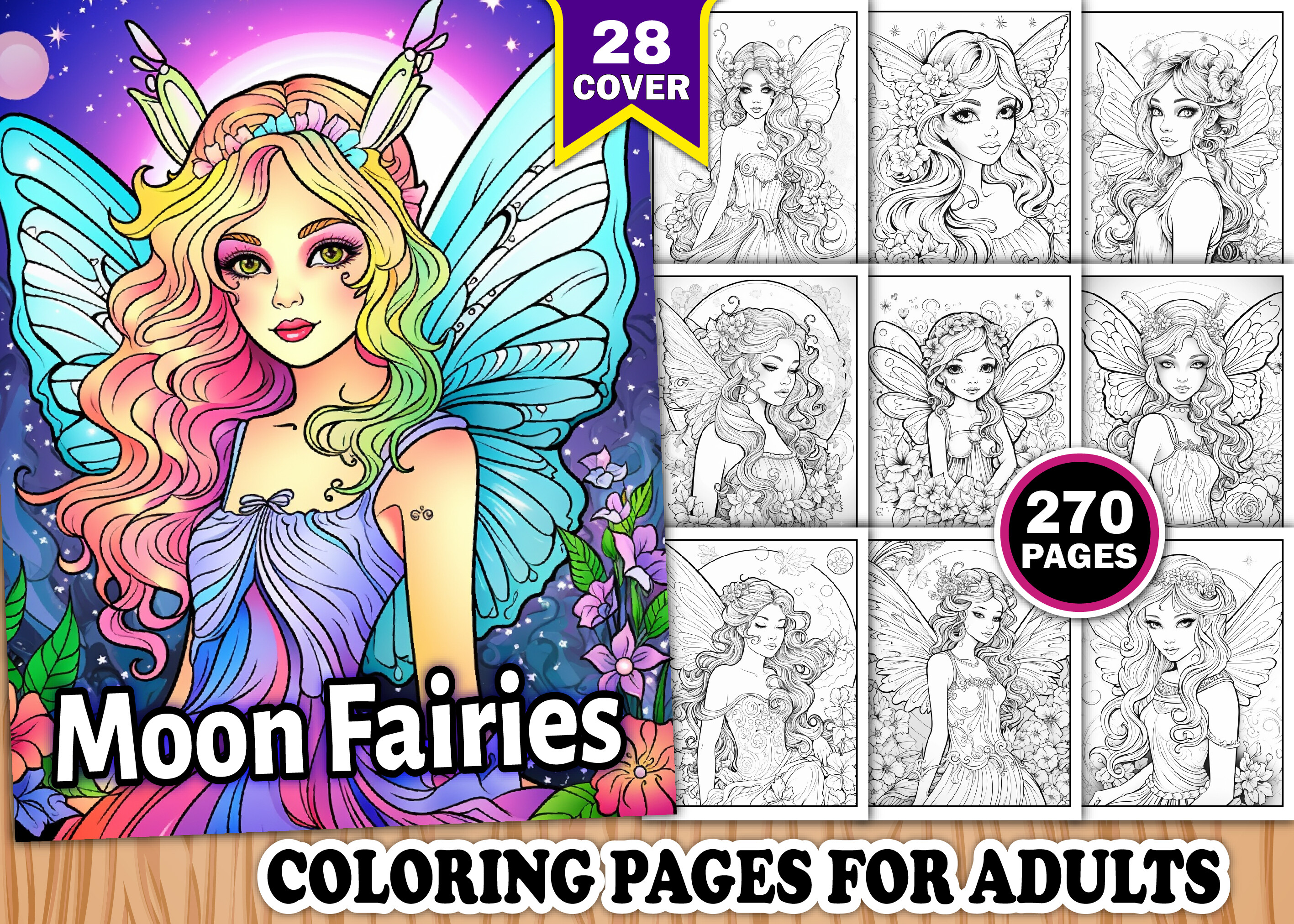 Moon Fairies Coloring Book for Adults