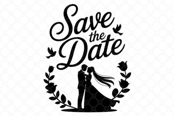 Save the Date SVG, Wedding Couple, 03