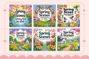 Spring Scenes Graphics Spring Scenes Coloring Page for Adult Graphic by Fantail Goldfish ...