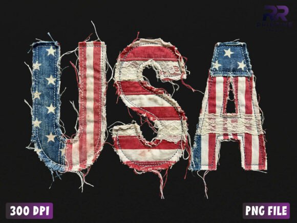 USA Faux Patchwork PNG Graphic T-shirt Designs By RR Printive Studio