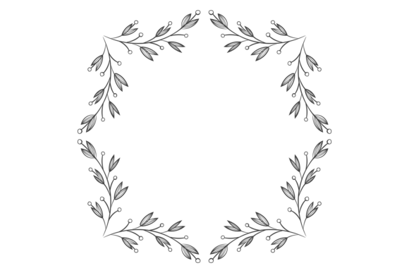Vintage Floral Ornament Border. Square F