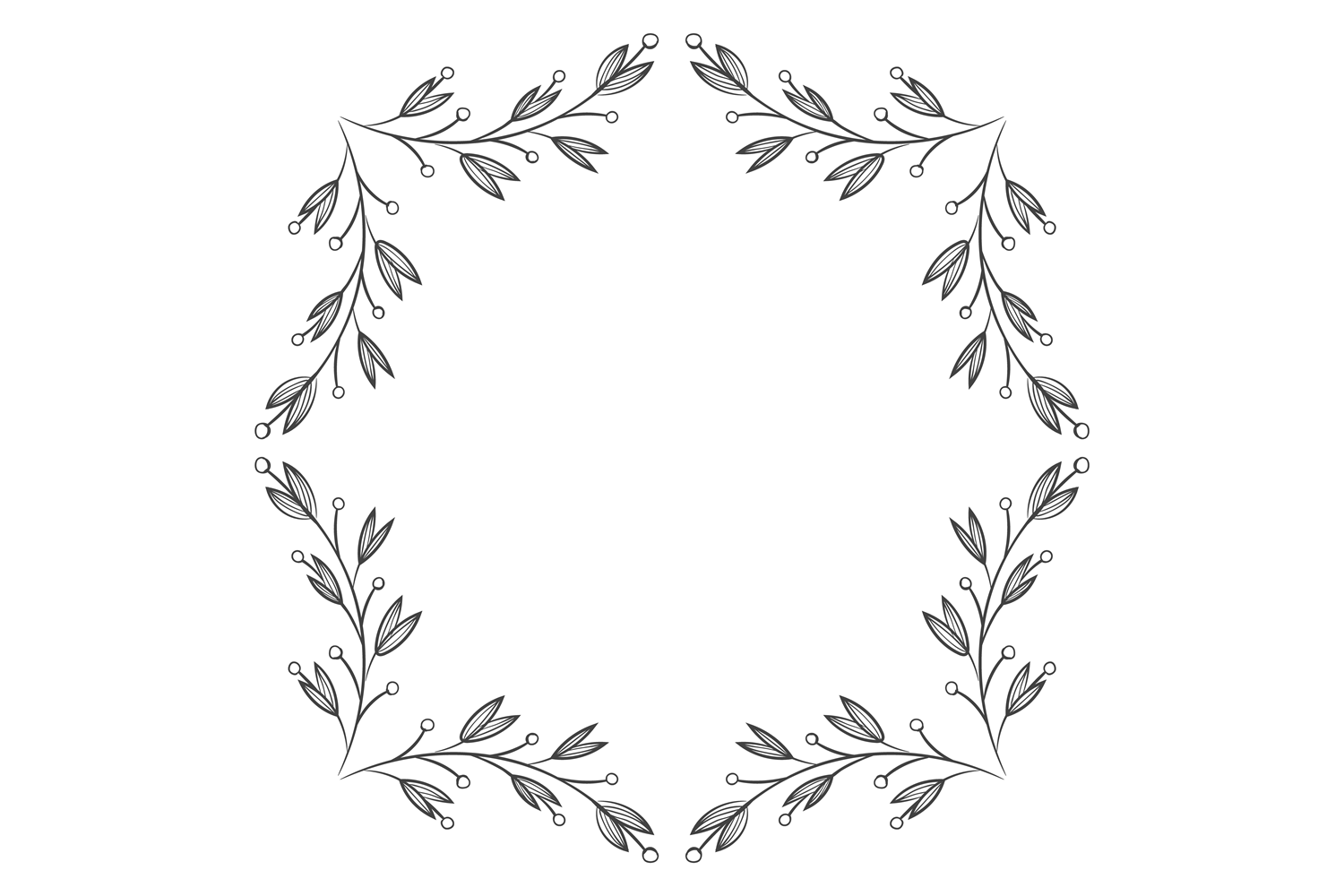 Vintage Floral Ornament Border. Square F