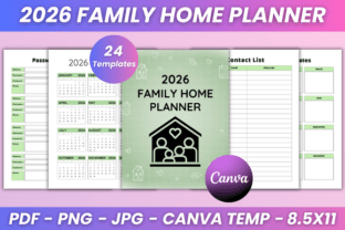 2026 Family Home Planner Kdp Interior Graphic by DIGITAL PRINT BOX ...
