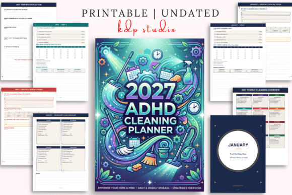 2027 ADHD Cleaning Planner