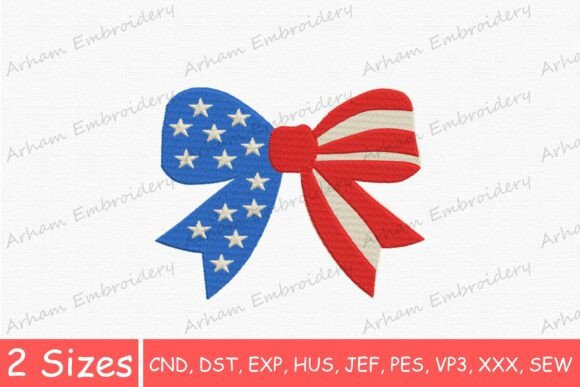 American Flag Ribbon Bow, Patriotic Bow