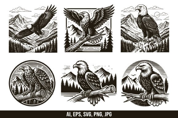 Bald Eagle Catching Fish Vector SVG Graphic by raulyufitraf · Creative ...