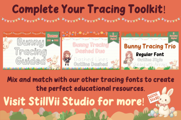 Bunny Tracing Dashed Duo Font - Preview 6