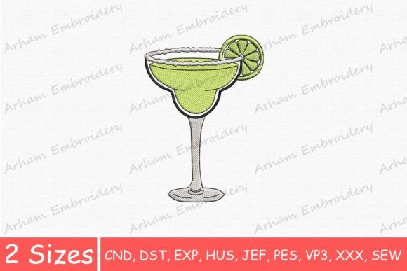 Cocktail Glass with Lime Slice