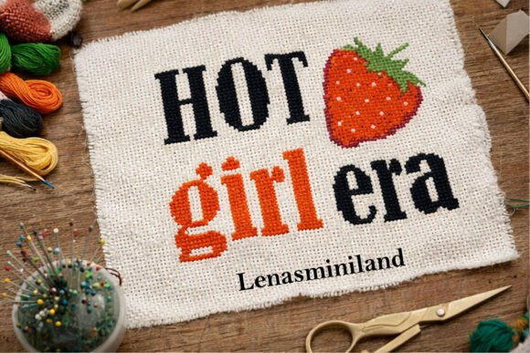 Cross Stitch Hot Girl Era Strawbery Diy
