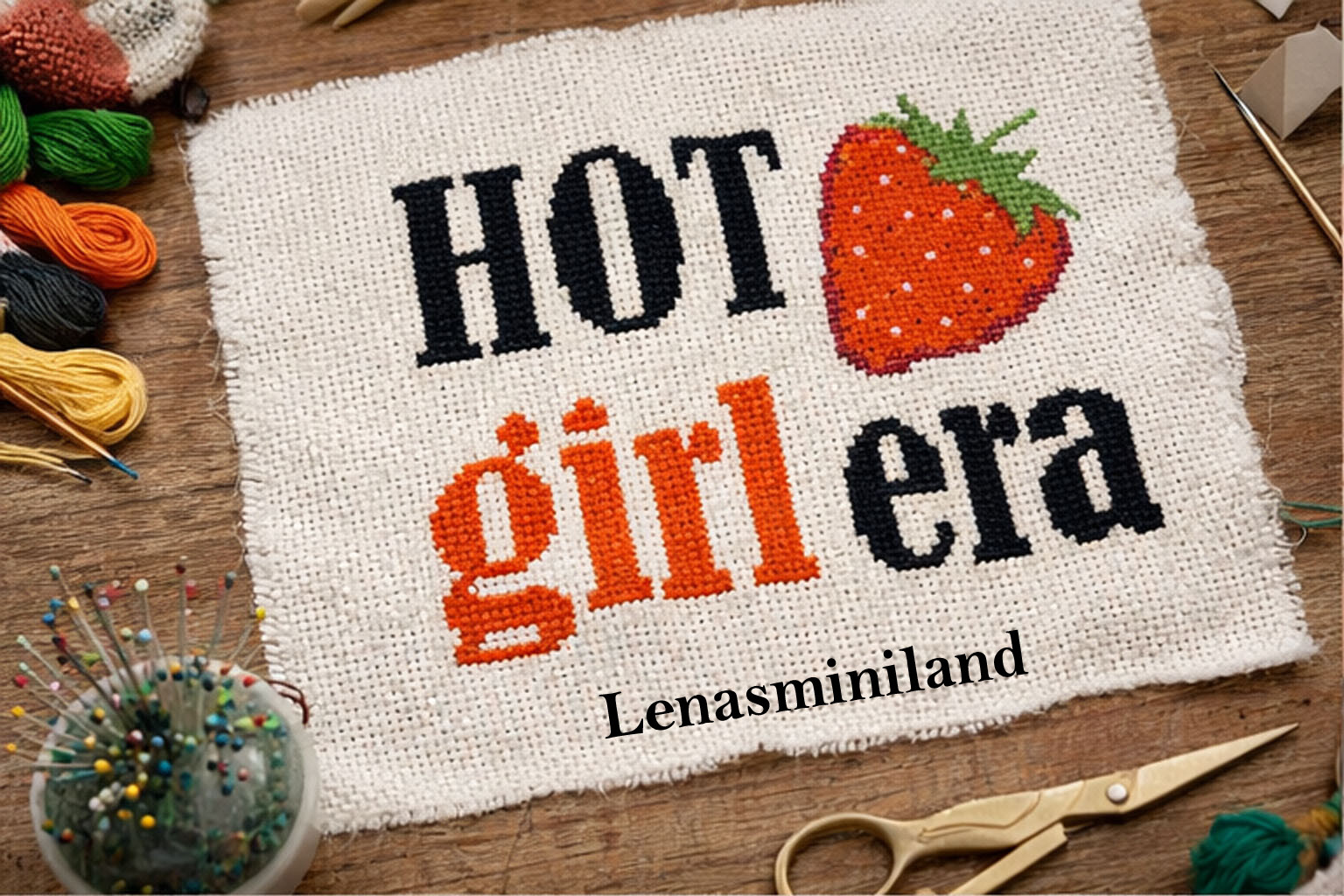 Cross Stitch Hot Girl Era Strawbery Diy