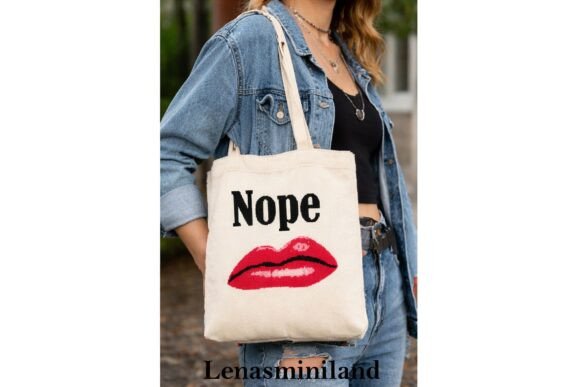 Cross Stitch Nope Lips Pattern