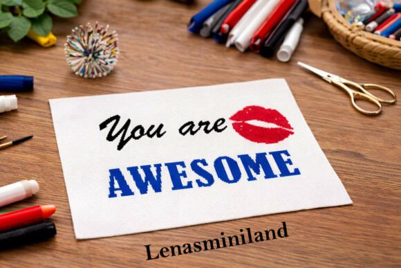 Cross Stitch You Are Awesome, Words File