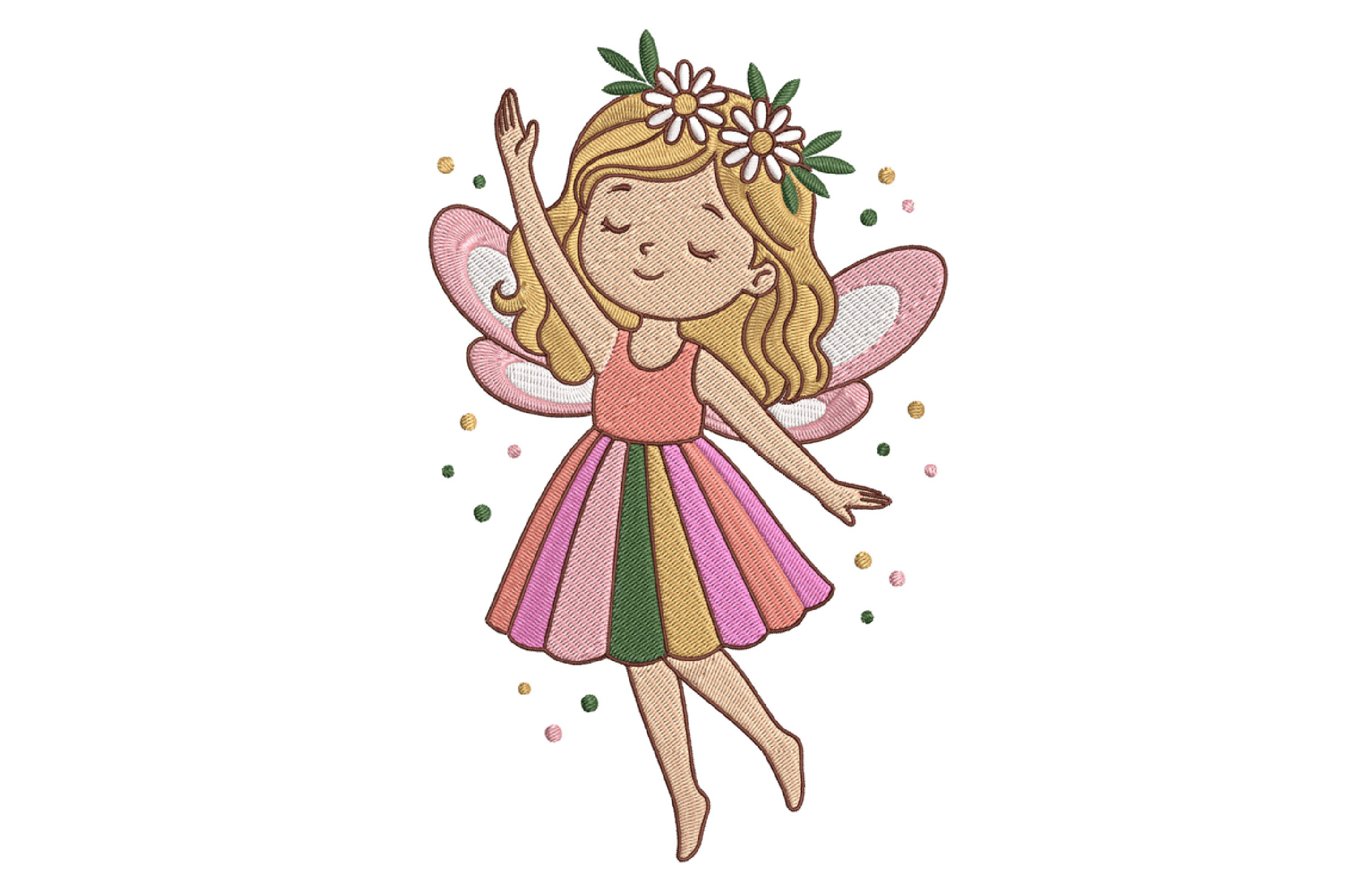 Cute Fairy Girl Embroidery