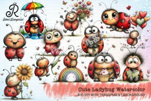 Cute Ladybug Watercolor Clipart Graphic by Jafar1Rampersad · Creative ...