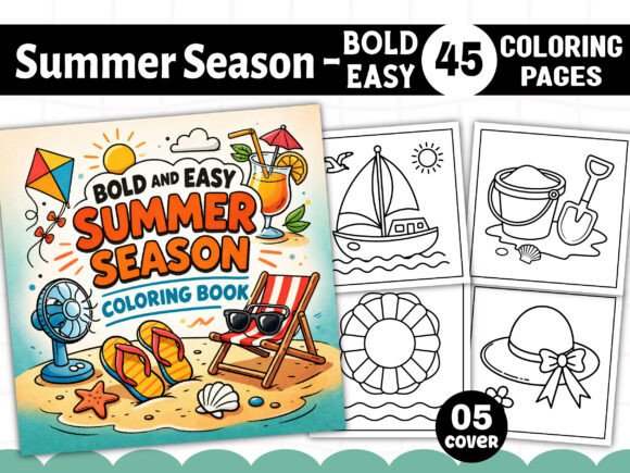 Easy Summer Season Coloring Pages