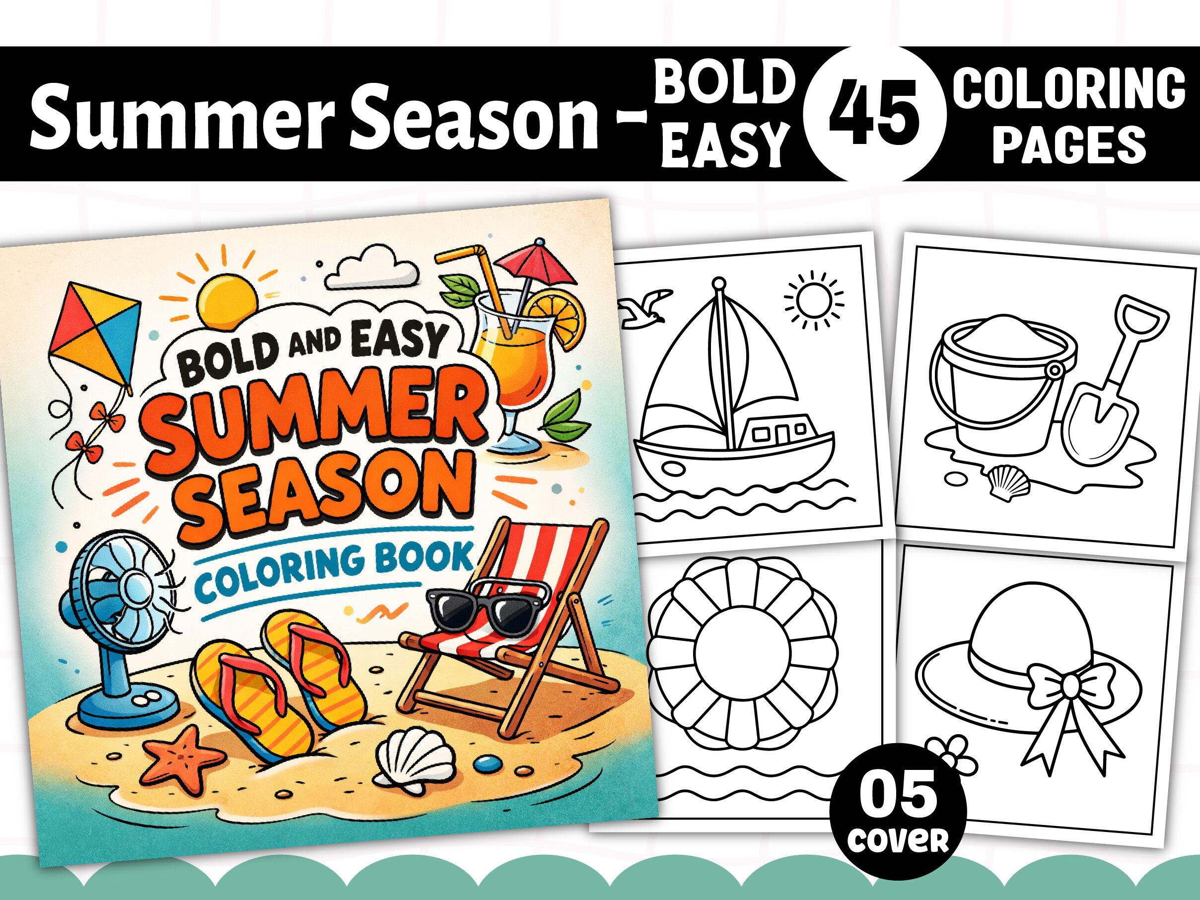 Easy Summer Season Coloring Pages