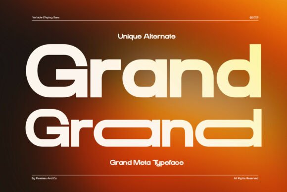 Grand Meta Font PNG with transparent background - Preview 4