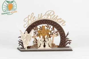 He is Risen 3D Layered Scene-LaserCut_3m · Creative Fabrica