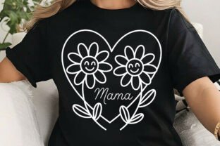 Mama Heart Flowers Mother's Day Png Graphic by T-Shirt Design Bundle ...