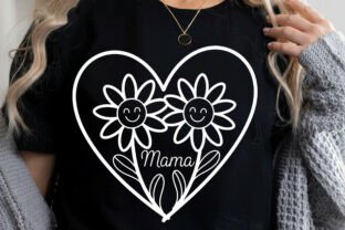Mama Heart Flowers Mother's Day Png Graphic by T-Shirt Design Bundle ...
