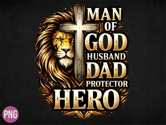 Man God Husband Dad Hero Christian SHIRT Gráfico Diseños de Camisetas Por MAMA BEAR STORE