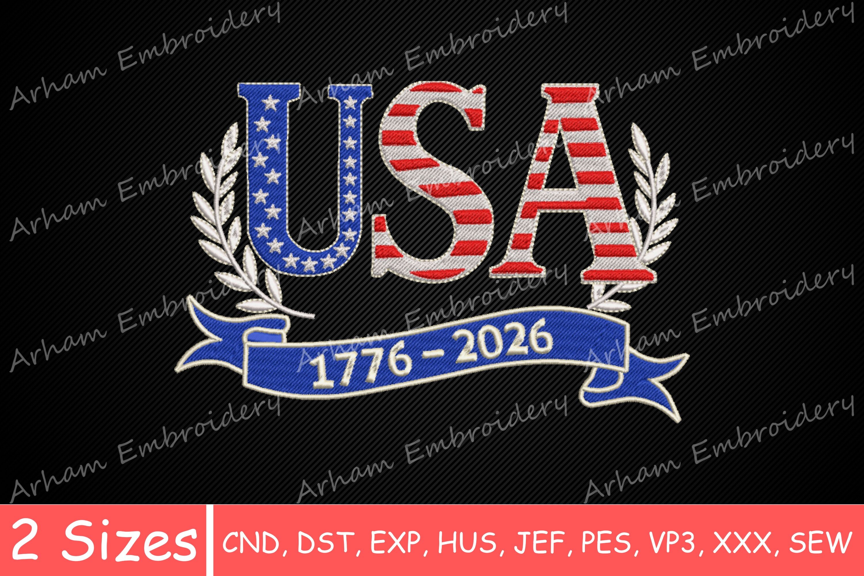 Patriotic USA 1776-2026 Flag Letters