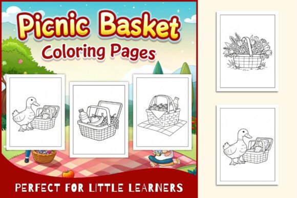 Picnic Basket Coloring Pages for Kids