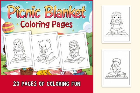 Picnic Blanket Coloring Pages for Kids