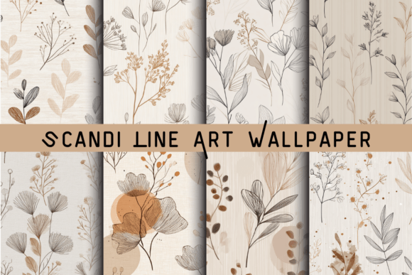 Scandi Line Art Wallpaper