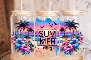 Summer Vibes 16oz Glass Can Wrap PNG Graphic by iStyleMagic · Creative ...