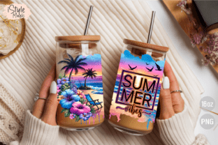 Summer Vibes 16oz Glass Can Wrap PNG Graphic by iStyleMagic · Creative ...