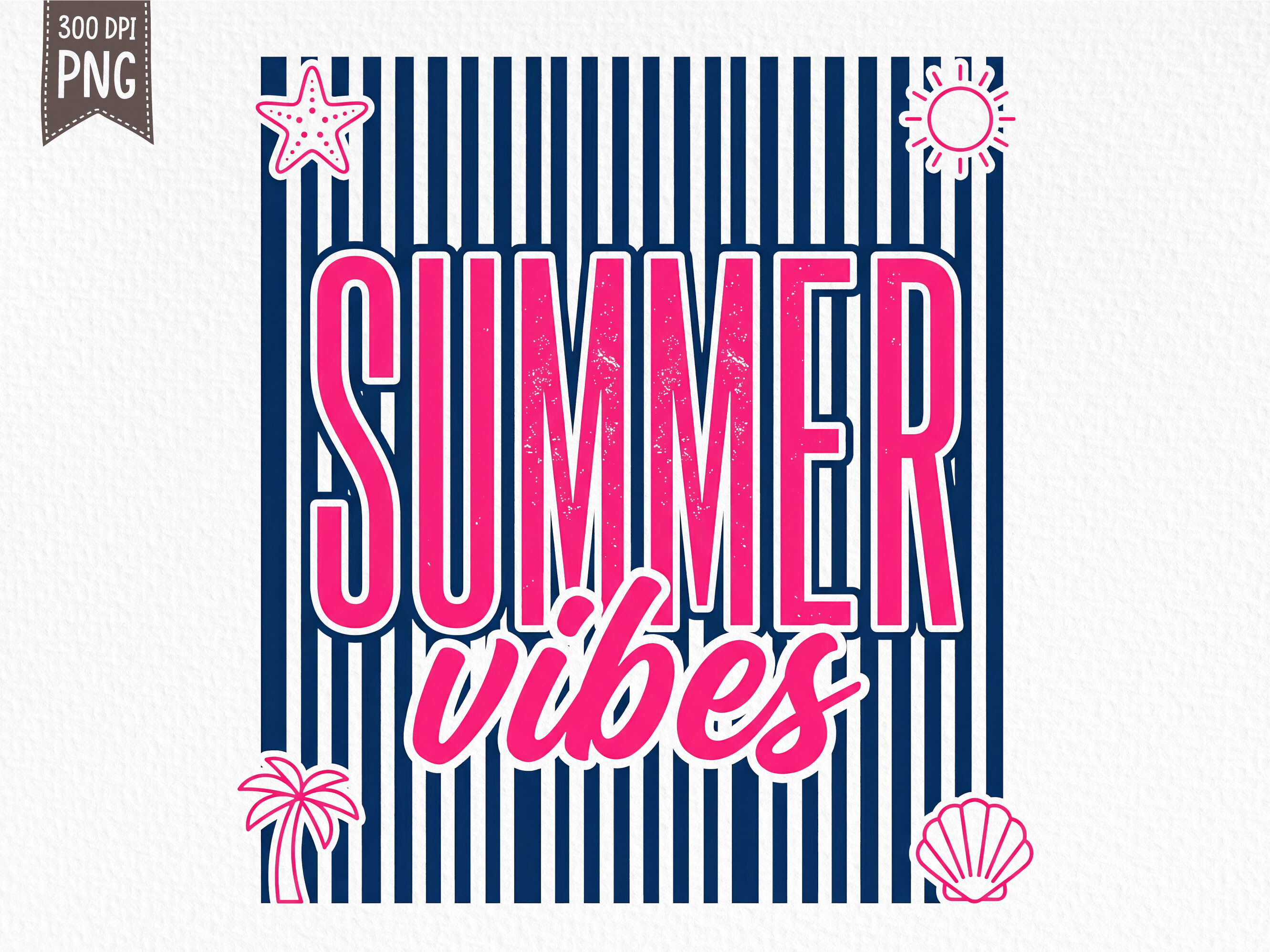 Summer Vibes Retro Stripe PNG Graphic by SR Design · Creative Fabrica