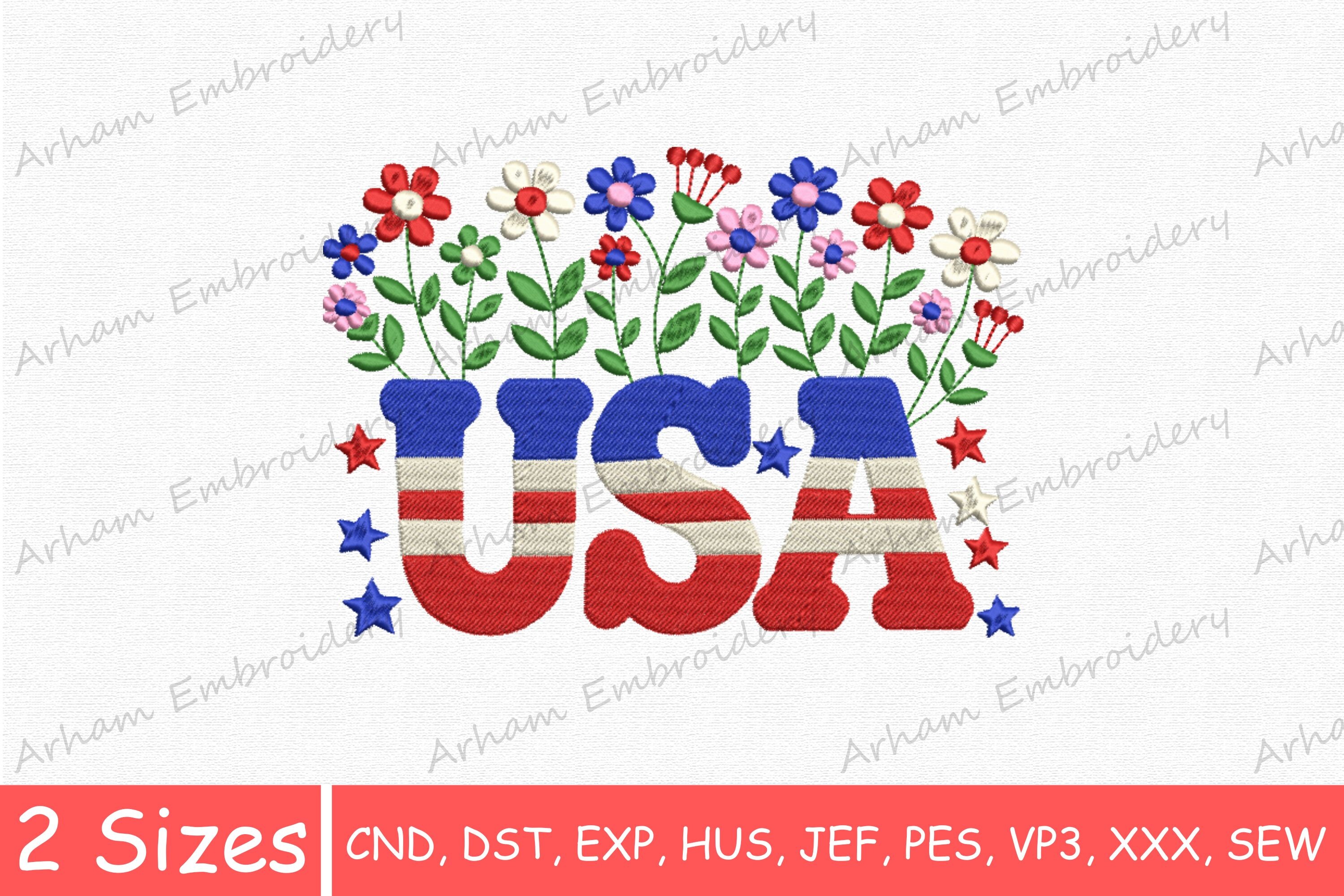 USA Patriotic Floral Accent & Stars