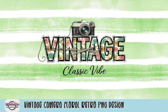 Vintage Camera Floral Retro PNG Design