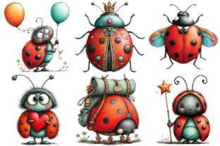 Whimsical Ladybug Clipart Bundle Graphic by Lazy Panda · Creative Fabrica