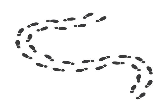 Footsteps Print Route Vector Graphic by juliochaniago55 · Creative Fabrica