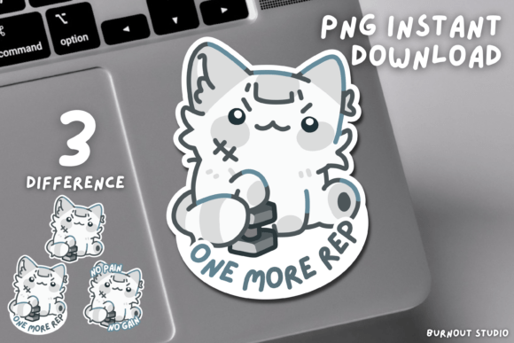 3 Trainer Cat PNG | Cute Cat Job Gráfico Ilustraciones Imprimibles Por Burnout Studio