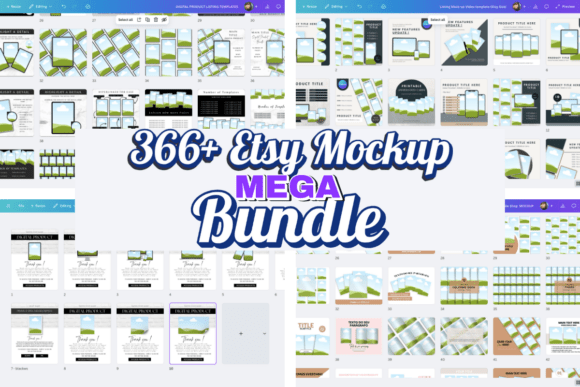 300+ Canva Etsy Mockup Template Bundle