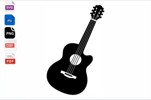 Acoustic Guitar SVG Clipart Music Graphic Crafts By mhrana730