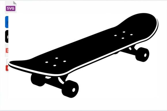 Black Skateboard SVG Vector Art Graphic Crafts By mhrana730