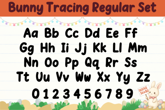 Bunny Tracing Trio Font PNG with transparent background - Preview 1