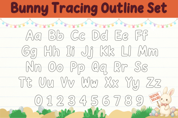 Bunny Tracing Trio Font PNG with transparent background - Preview 2