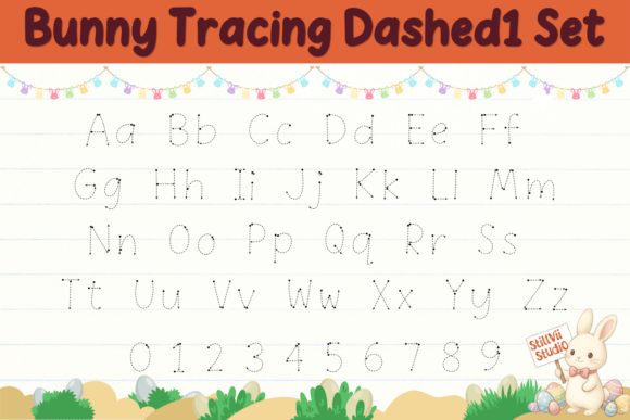 Bunny Tracing Trio Font PNG with transparent background - Preview 3