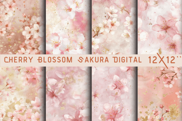 Cherry Blossom Sakura Digital Paper