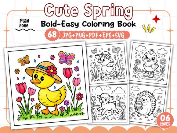 Cute Spring Coloring Pages for Kids