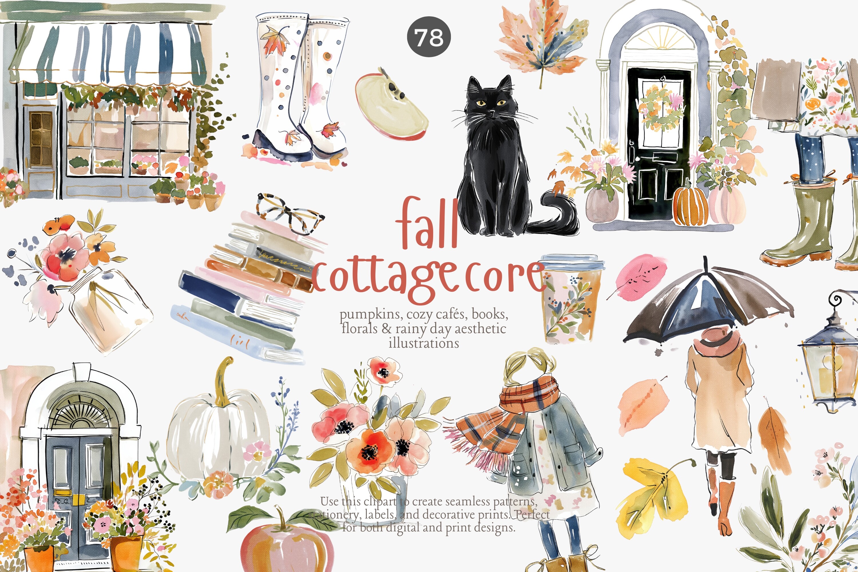 Fall Cottagecore Clipart Set